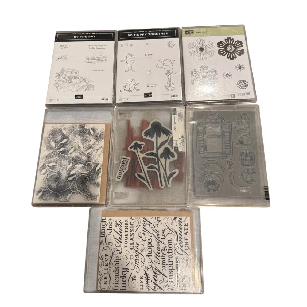 Stampin Up 7 pads Bundle By The Bay So Hoppy Together Mixed Bunch Nature Window